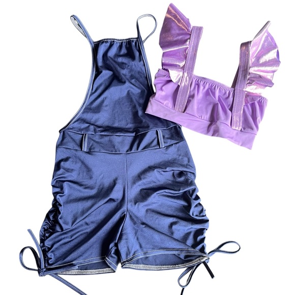 Kelle Other - Kellé Costume On The Rise custom purple crop top and navy overalls Size teen/LC